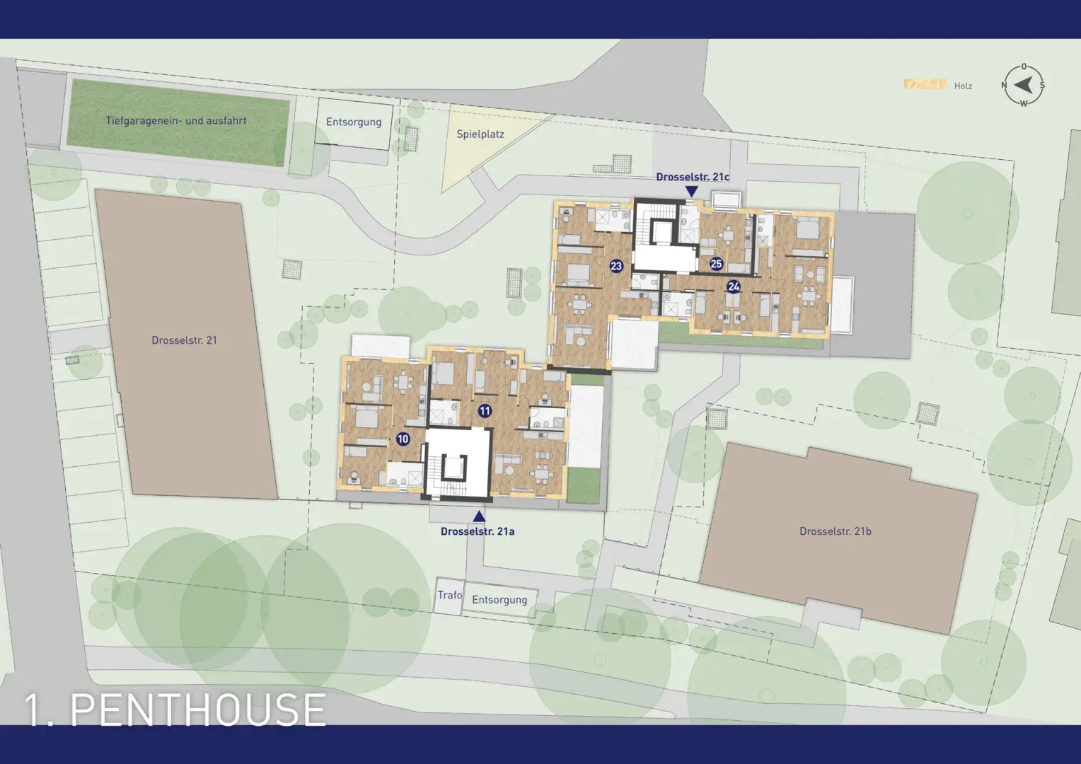 Gesamtansicht 1. Penthouse Geschoss